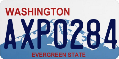 WA license plate AXP0284
