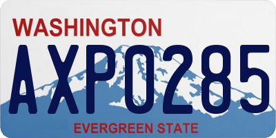 WA license plate AXP0285