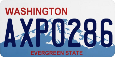 WA license plate AXP0286