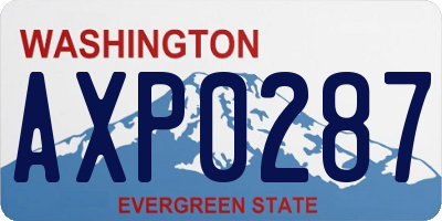 WA license plate AXP0287