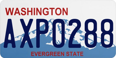 WA license plate AXP0288
