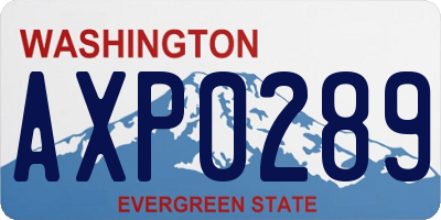 WA license plate AXP0289