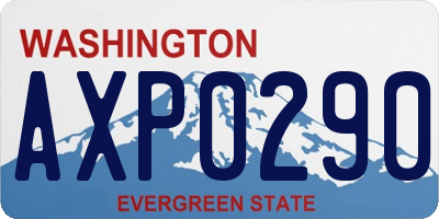 WA license plate AXP0290