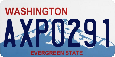 WA license plate AXP0291