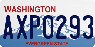 WA license plate AXP0293