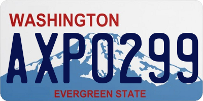 WA license plate AXP0299