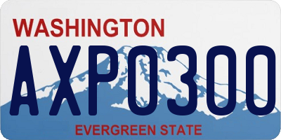 WA license plate AXP0300