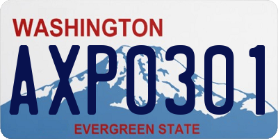 WA license plate AXP0301