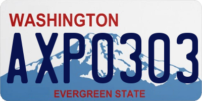 WA license plate AXP0303