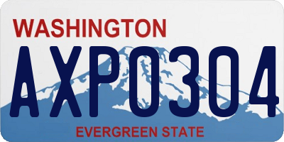 WA license plate AXP0304