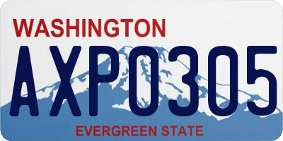 WA license plate AXP0305