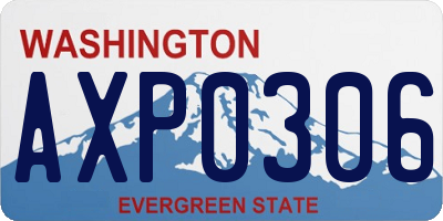 WA license plate AXP0306