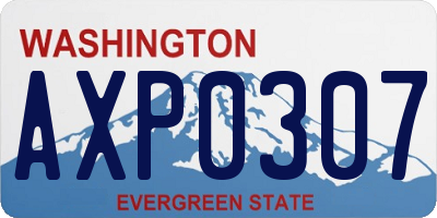 WA license plate AXP0307