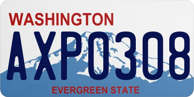 WA license plate AXP0308
