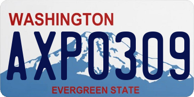 WA license plate AXP0309