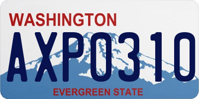 WA license plate AXP0310