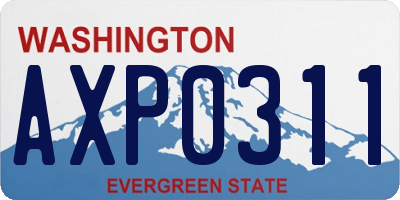 WA license plate AXP0311