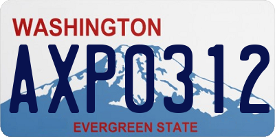 WA license plate AXP0312