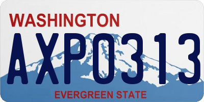 WA license plate AXP0313