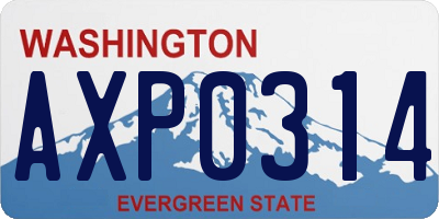 WA license plate AXP0314