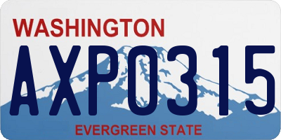 WA license plate AXP0315