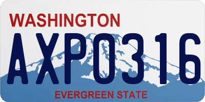 WA license plate AXP0316