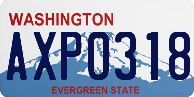 WA license plate AXP0318