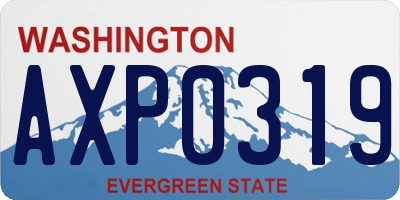 WA license plate AXP0319