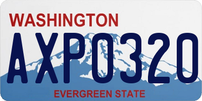 WA license plate AXP0320