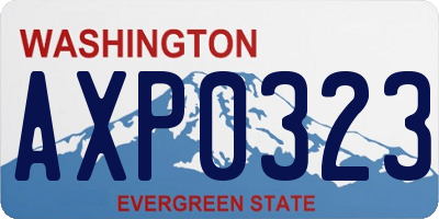 WA license plate AXP0323
