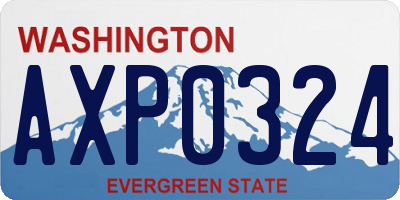 WA license plate AXP0324
