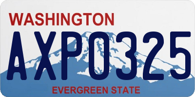 WA license plate AXP0325