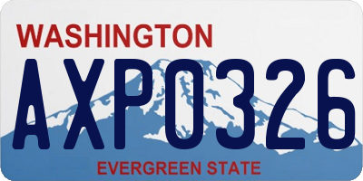 WA license plate AXP0326