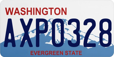 WA license plate AXP0328