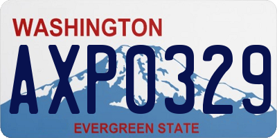 WA license plate AXP0329
