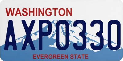 WA license plate AXP0330