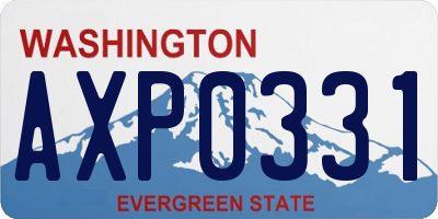WA license plate AXP0331