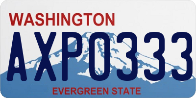 WA license plate AXP0333