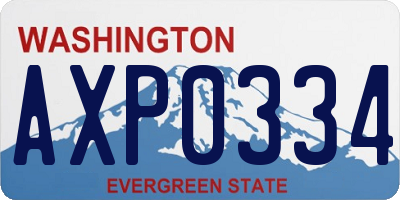WA license plate AXP0334