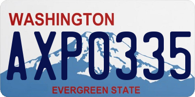 WA license plate AXP0335