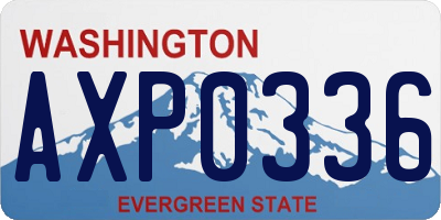 WA license plate AXP0336