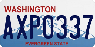 WA license plate AXP0337