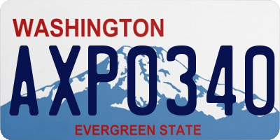 WA license plate AXP0340