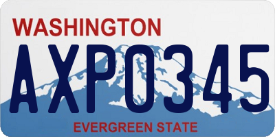 WA license plate AXP0345