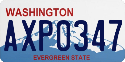 WA license plate AXP0347