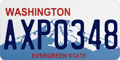 WA license plate AXP0348