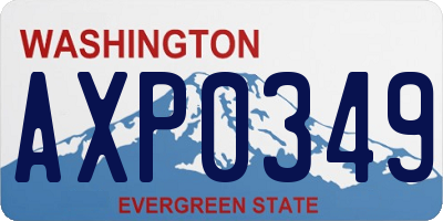 WA license plate AXP0349