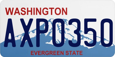 WA license plate AXP0350