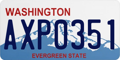 WA license plate AXP0351