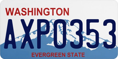 WA license plate AXP0353